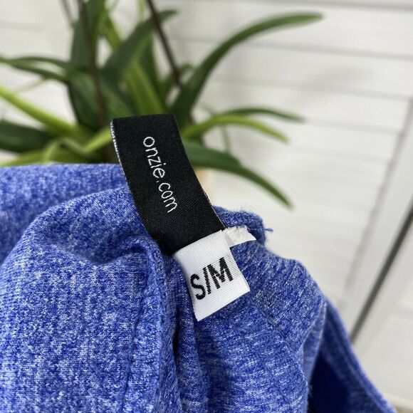 Onzie Elevate Midi Yoga‎ Capri Leggings Heather Blue Ladder Cutouts Size S/M - Picture 4 of 4